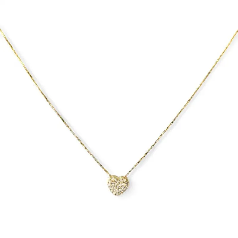 Colar Coração Banhado a Ouro 18k com Zircônias