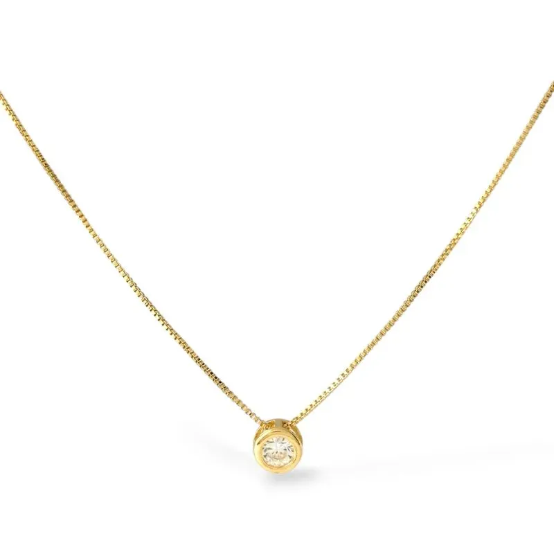 Colar Ponto de Luz  Banhado a Ouro 18k com Zircônia