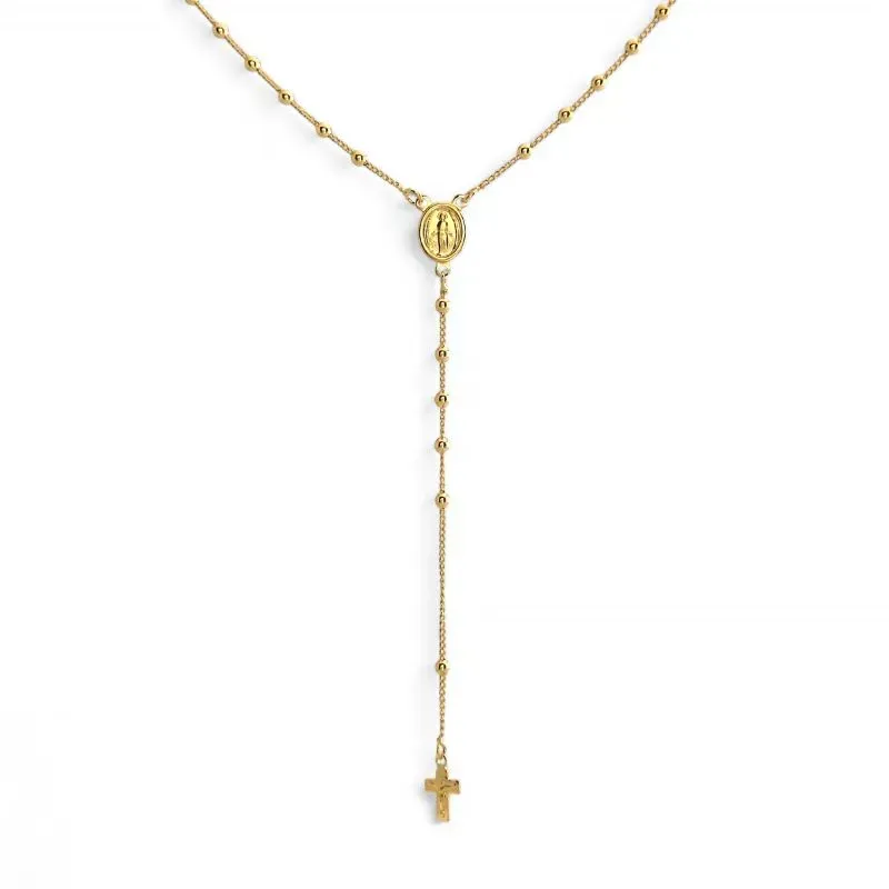 Colar Terço Rosário Banhado a Ouro 18k