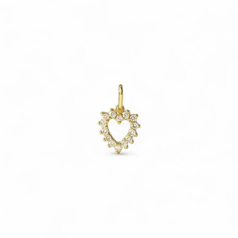 Pingente Coração Banhado a Ouro 18k com Zircônias