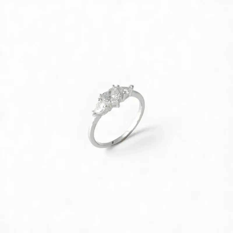 Anel Coração Prata 925 com Zircônias Tam20