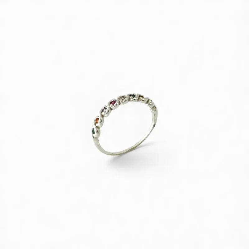 Anel Entrelaçado Prata 925 com Zircônias Coloridas