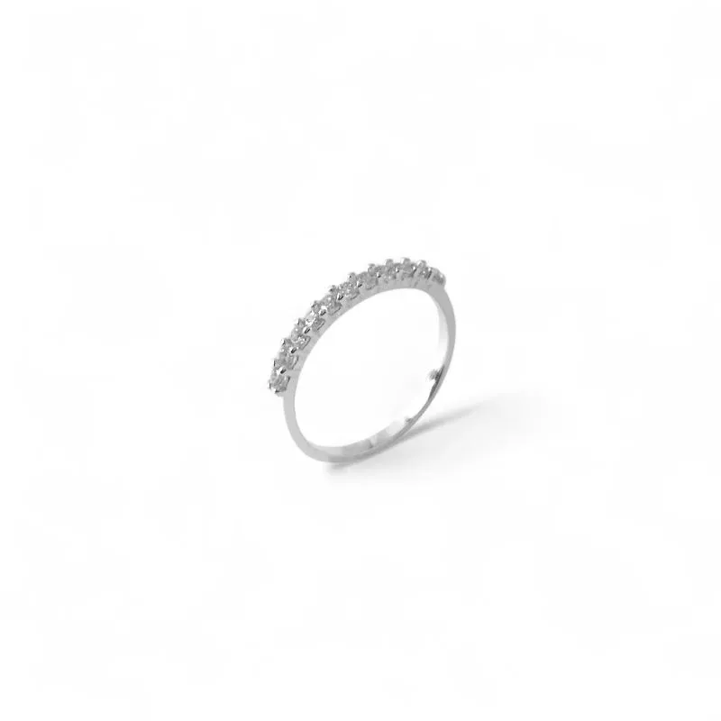 Anel Meia Aliança Prata 925 com Zircônias Tam19