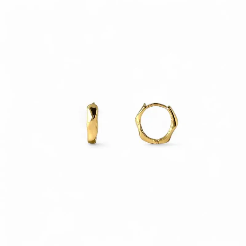 Brinco Argola Assimétrica Banhado a Ouro 18k - 1,3cm