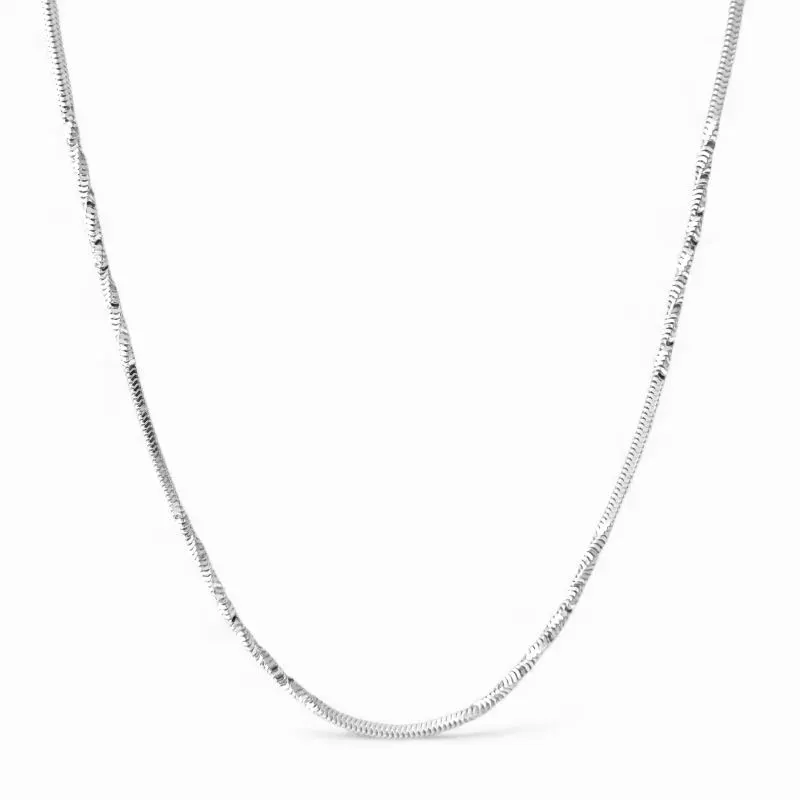 Corrente Fio Liso e Torcido Prata 925 - 45cm