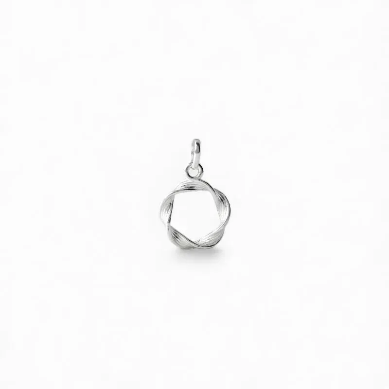 Pingente Círculo Prata 925 Torcido Vazado