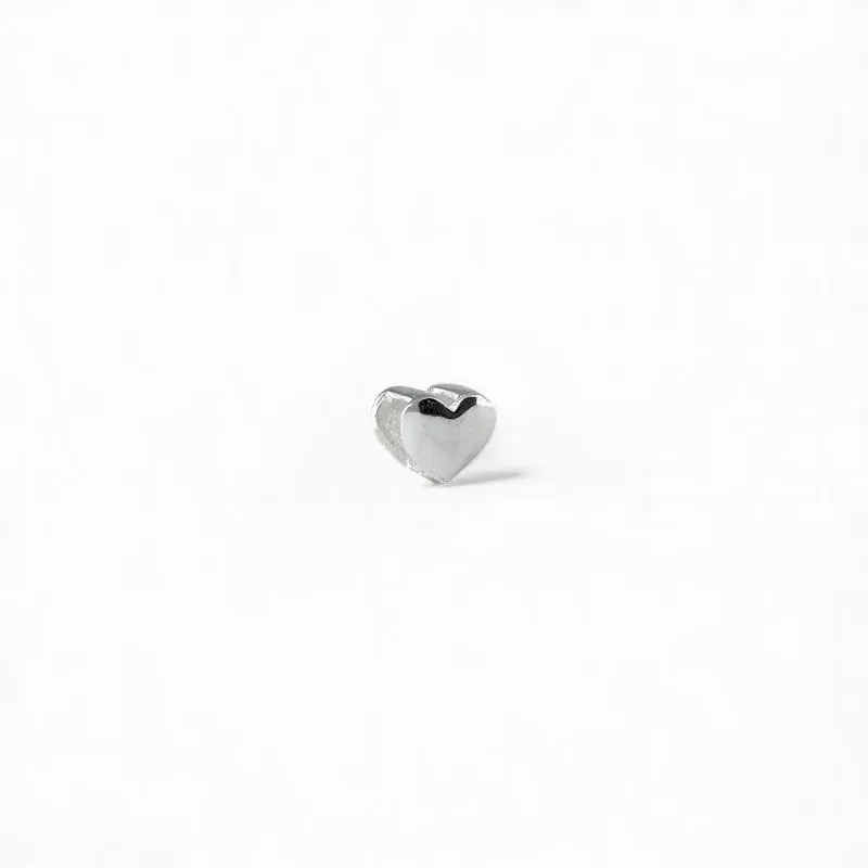 Pingente Coração Prata 925 Liso Passante
