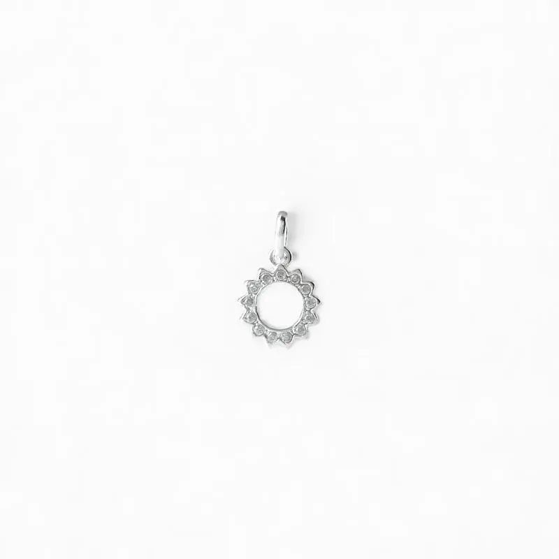 Pingente Geométrico Círculo Prata 925 com Zircônias