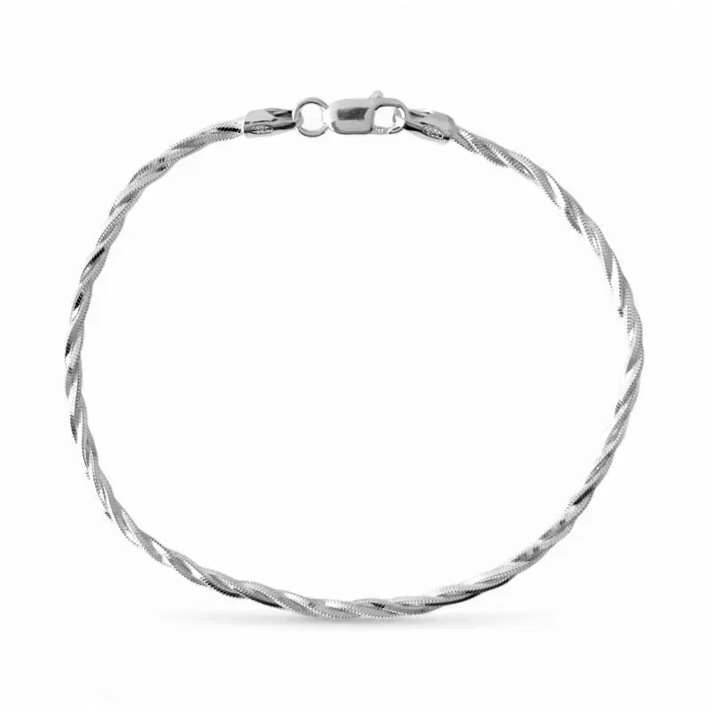 Pulseira Cordão 2 Fios Prata 925