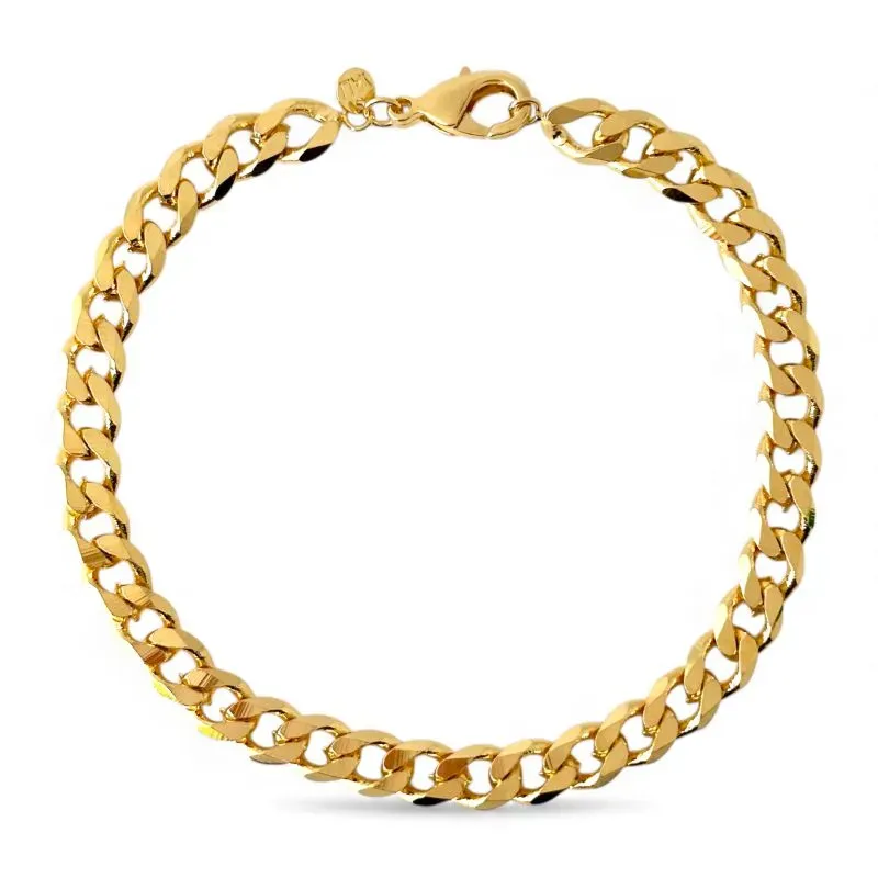 Pulseira Masculina Elo 1 em 1 Banhada a Ouro 18k - 23cm