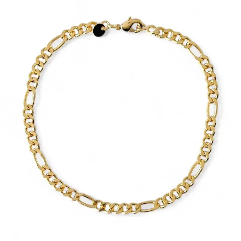 Pulseira Masculina Elo 5 em 1 Banhada a Ouro 18k - 21cm