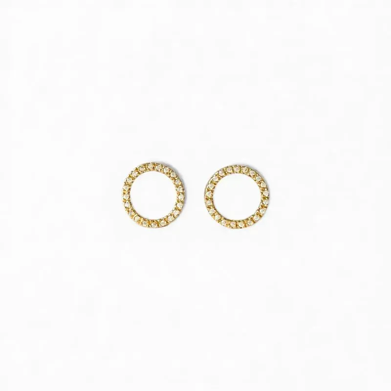 Brinco Círculo Banhado a Ouro 18k Vazado com Zircônias