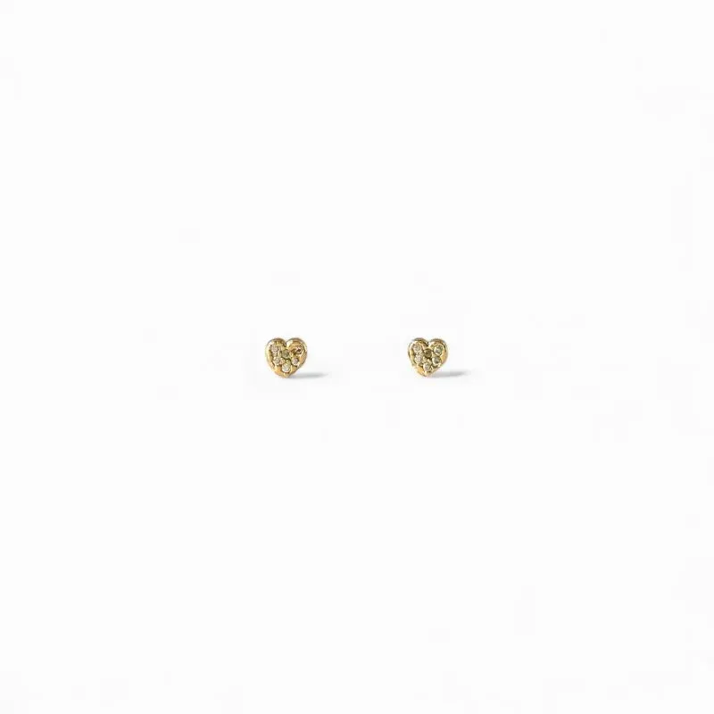 Brinco Coração Banhado a Ouro 18k com Zircônias