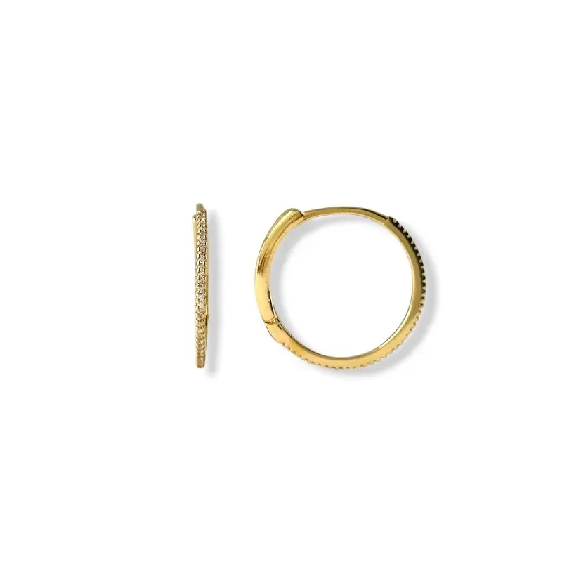 Brinco Argola Banhado a Ouro 18k com Zircônias - 2,3cm