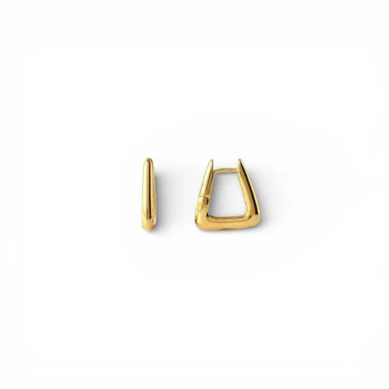 Brinco Argola Triangular Banhado a Ouro 18k - 1,2cm