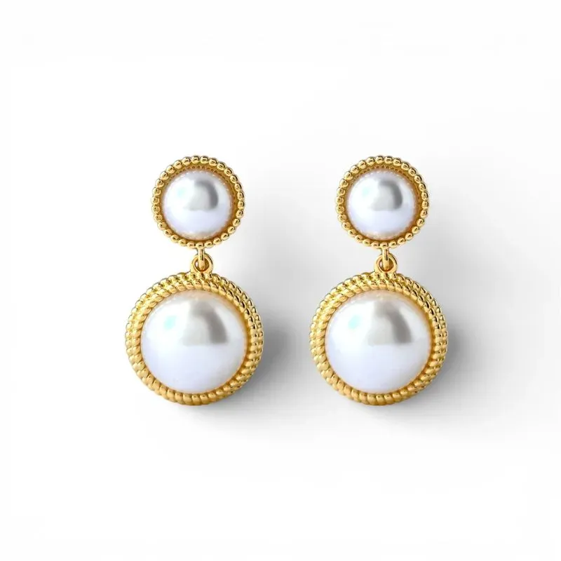 Brinco Exclusivo Pérola Pendente Banhado a Ouro 18k