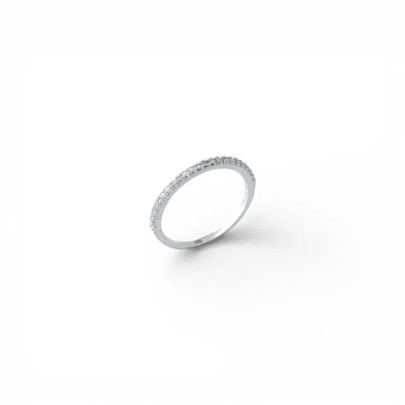 Anel Aparador Prata 925 com Zircônias - 1 Anel Tam23