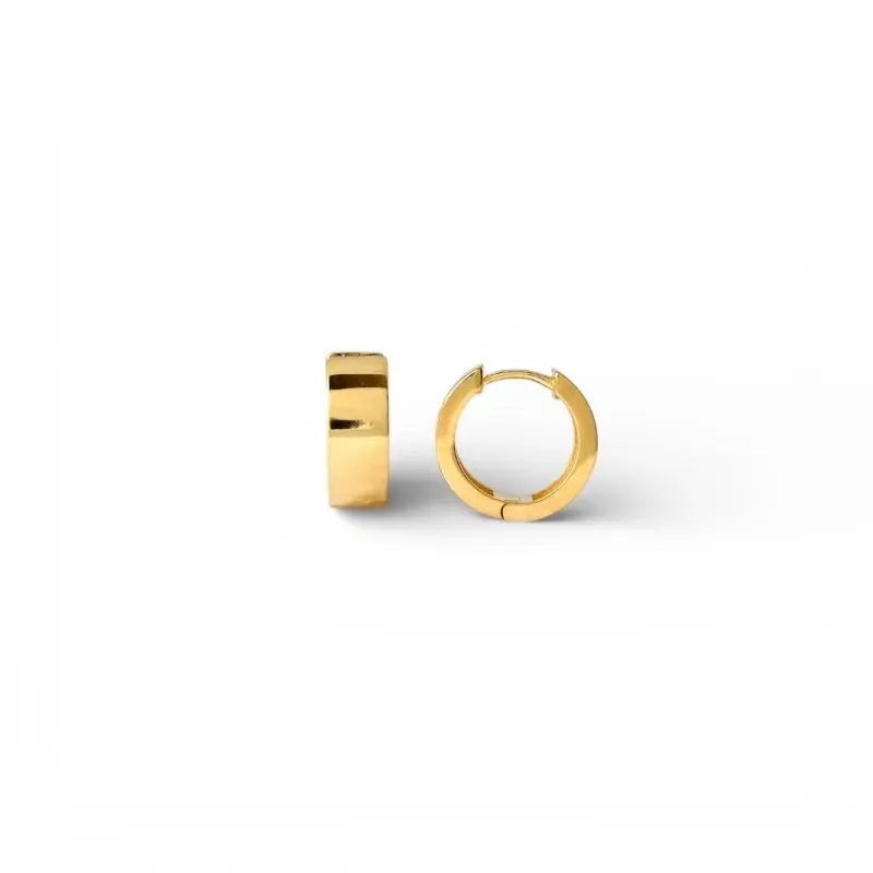 Brinco Argola Lisa Click Banhado a Ouro 18k - 1,6cm