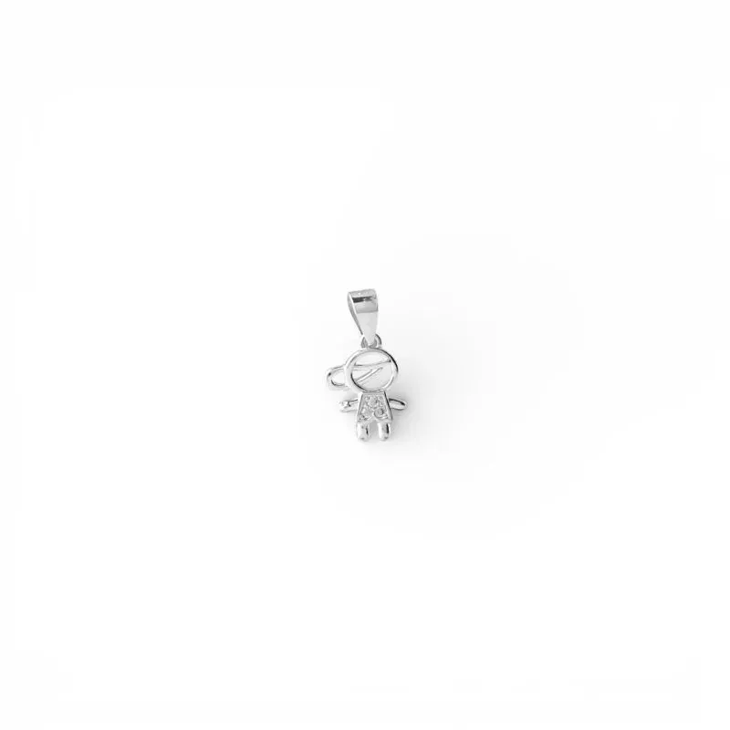 Pingente Menino Prata 925 com Zircônias - 1,5cm