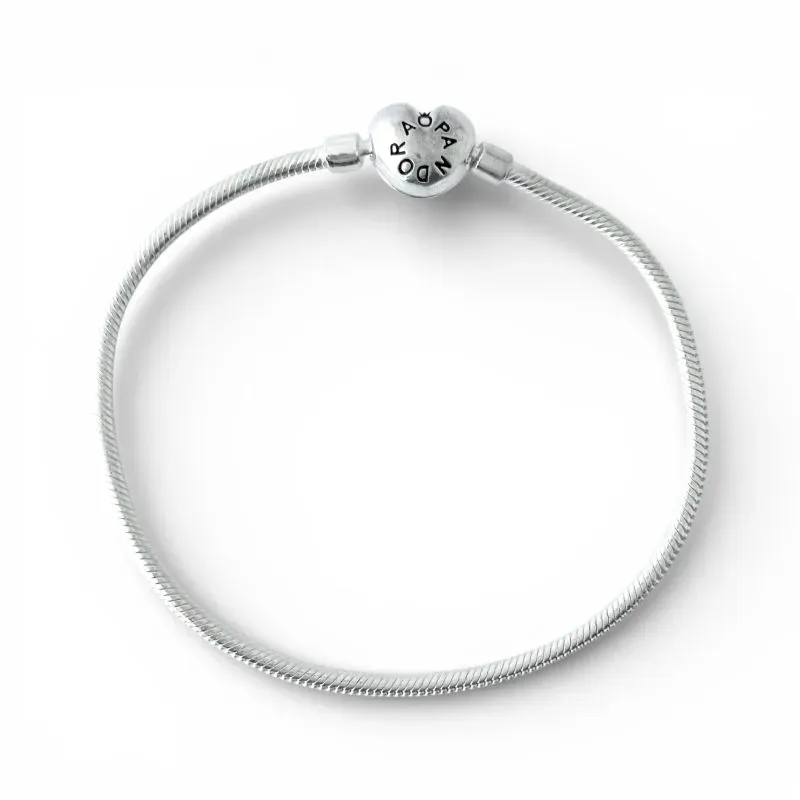 Pulseira Pandora Prata 925 com Fecho de Coração - 19cm