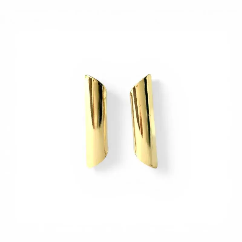 Brinco Liso Geométrico Banhado a Ouro 18k