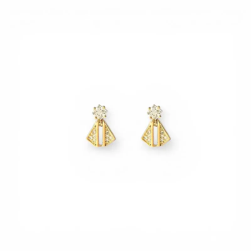 Brinco Nossa Senhora Banhado a ouro 18k com Zircônias
