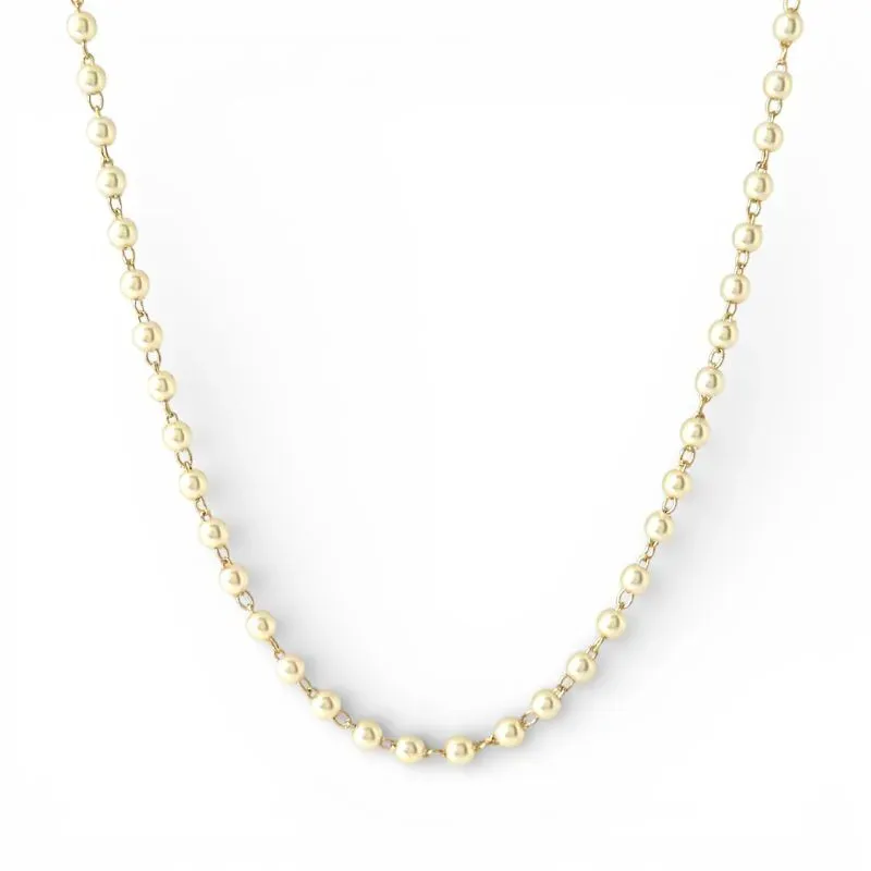 Colar Pérolas Banhado a Ouro 18k