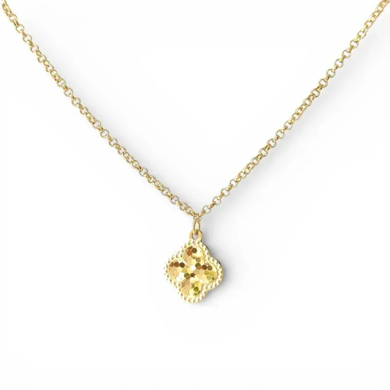 Colar Trevo  Choker Trabalhado Banhado a Ouro 18k - 38cm