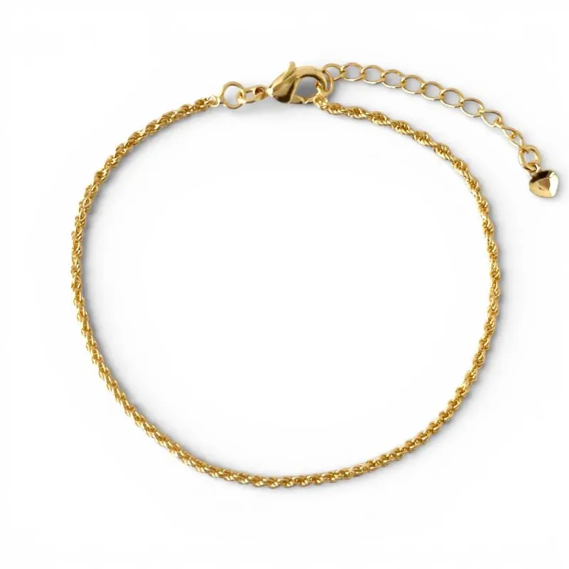 Pulseira Cordão Baiano Fino Banhado a Ouro 18k