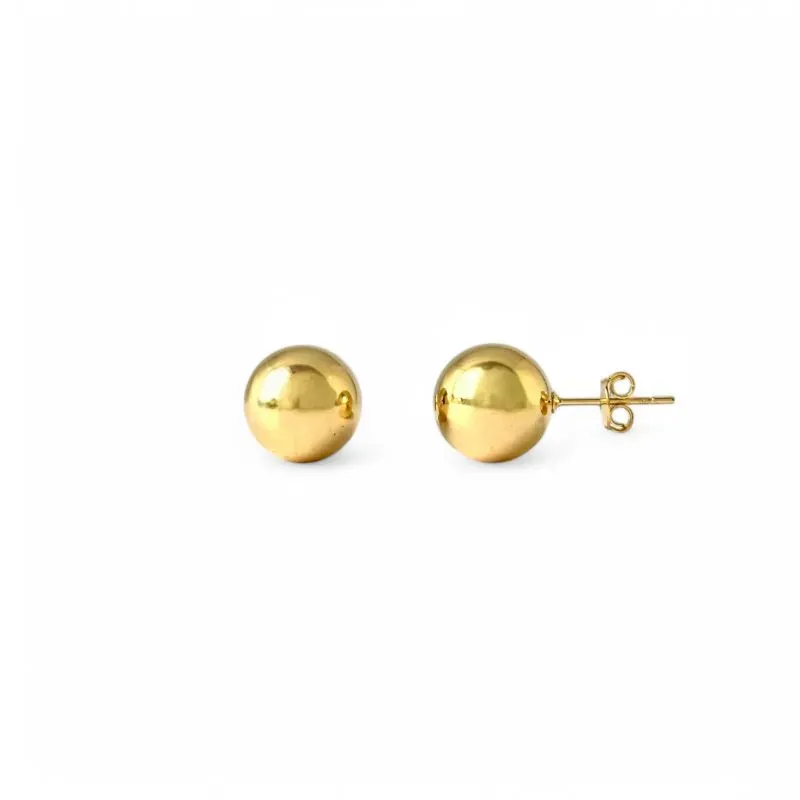 Brinco Bola Lisa Banhado a Ouro 18k - 12mm