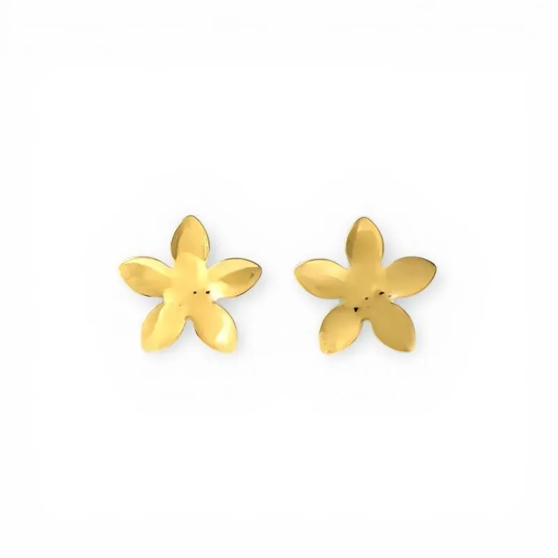 Brinco Orgânico Flor Banhado a Ouro 18k