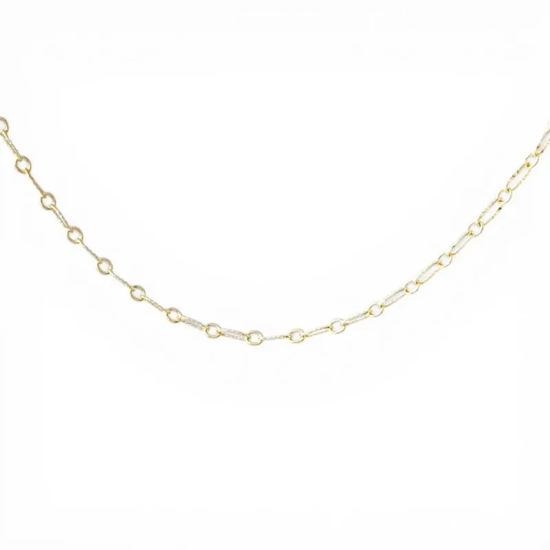 Colar Elos Ovais Trabalhados Banhado a Ouro 18k