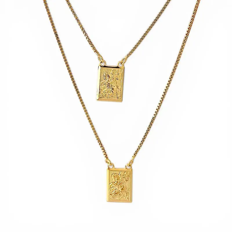 Corrente Escapulário São Jorge Banhado a Ouro 18k