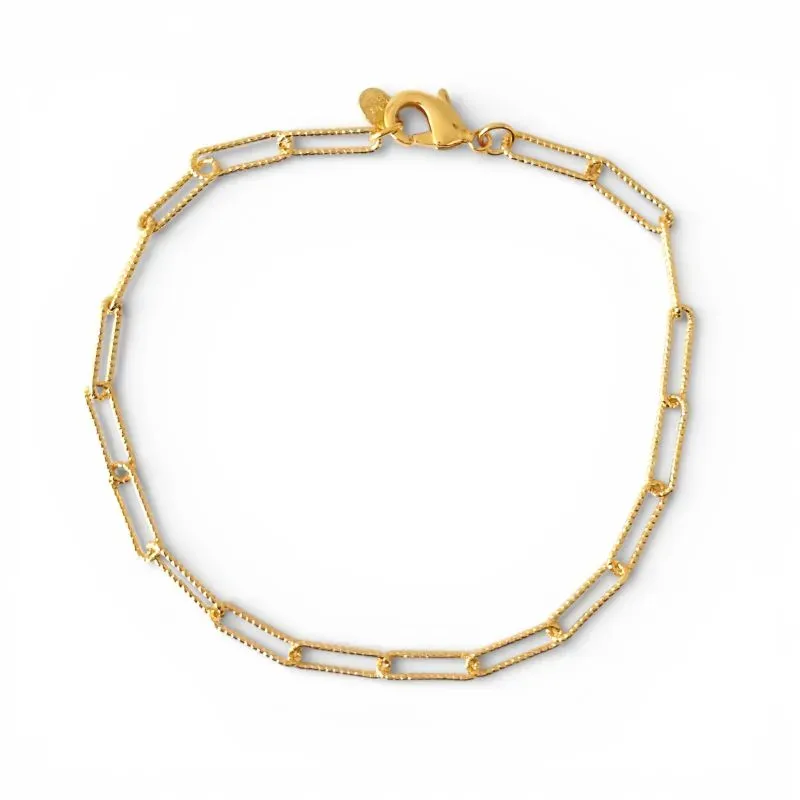 Pulseira Elo Cartier Pontilhado Banhada a Ouro 18k