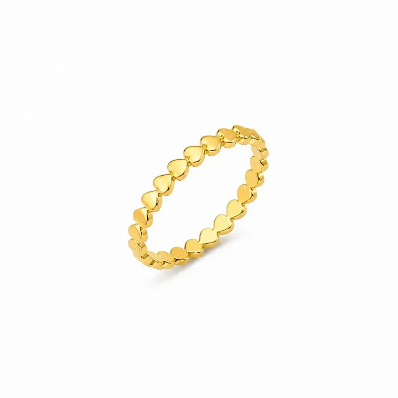 Anel Corações Banhado a Ouro 18k Liso
