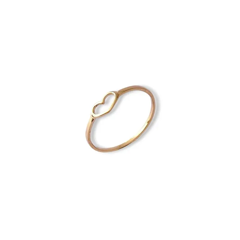 Anel de Coração Banhado a Ouro 18k Vazado
