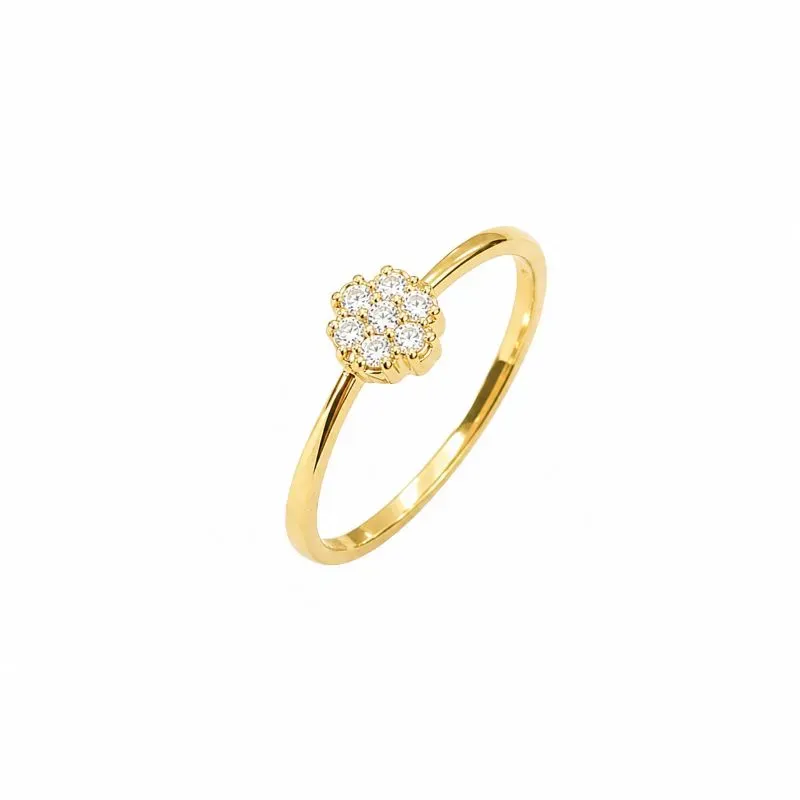 Anel Flor Banhado a Ouro 18k com Zircônias