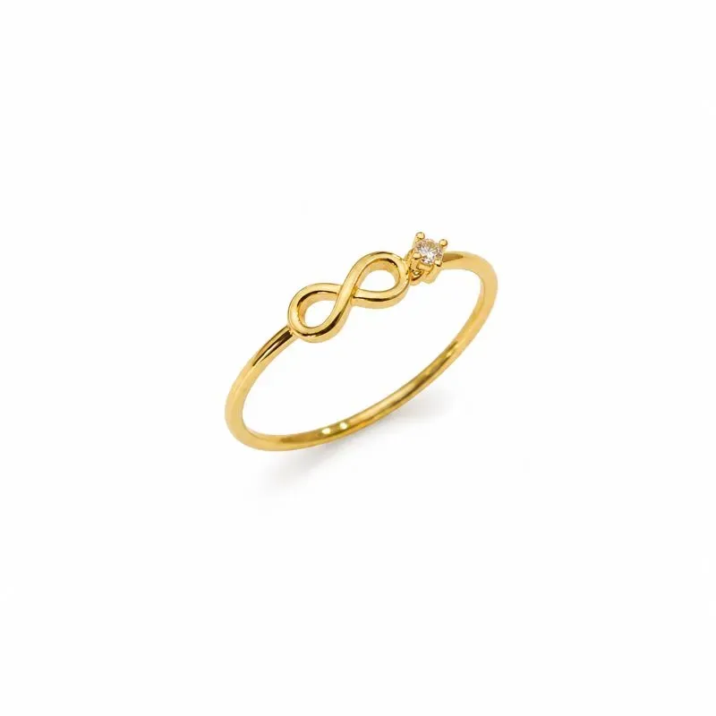 Anel Infinito Banhado a Ouro 18k com Zircônia