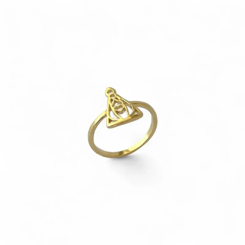 Anel Nossa Senhora Banhado a Ouro 18k Liso Vazado Tam21