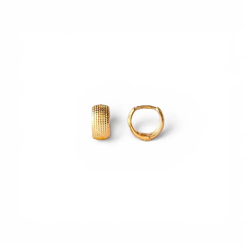 Brinco Argola Pontilhada Banhada em Ouro 18k - 1,0cm