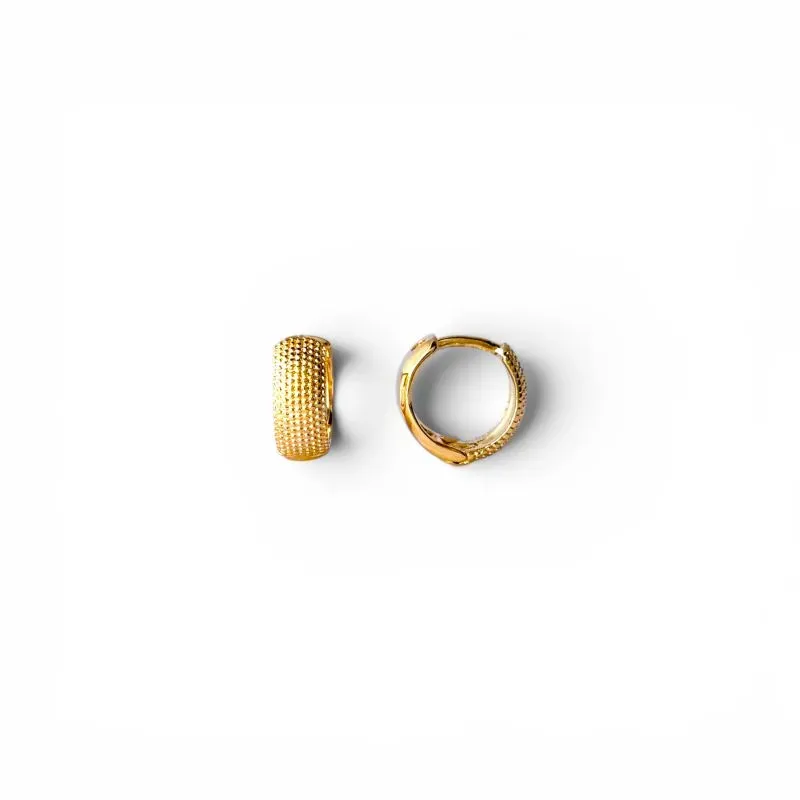 Brinco Argola Pontilhada Banhada em Ouro 18k - 1,1cm