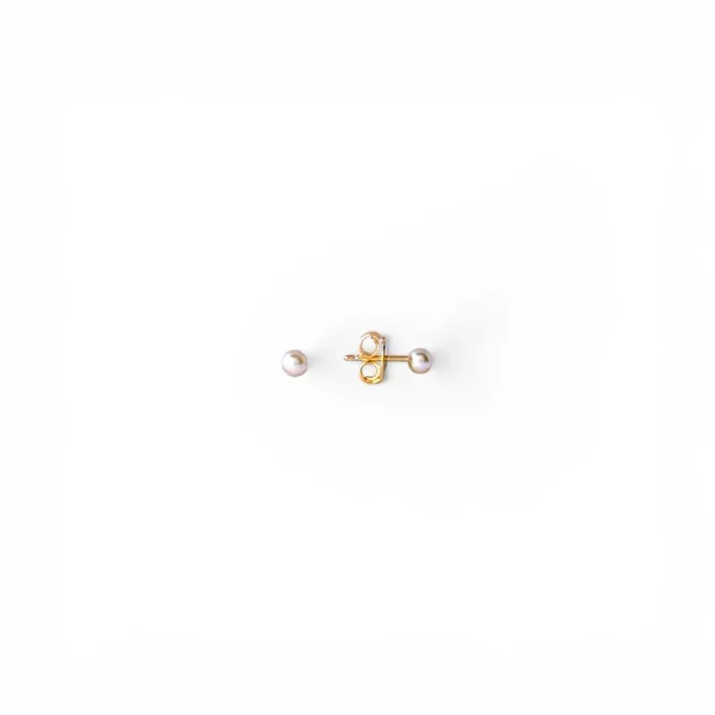 Brinco Infantil Pérola Banhado a Ouro 18k - 2mm