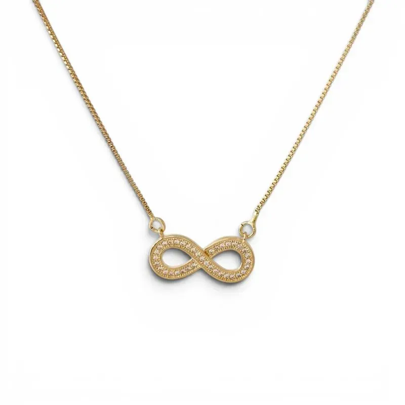 Colar Infinito Banhado a Ouro 18k com Zircônias