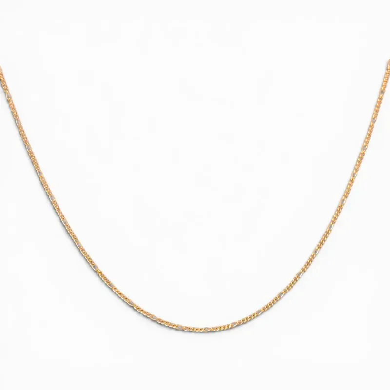 Corrente Masculina Elo 5 em 1 Fina Banhada a Ouro 18k - 60cm