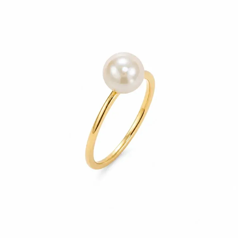Anel Pérola Shell Banhado a Ouro 18k