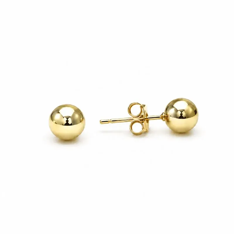 Brinco Bola Lisa Banhado a Ouro 18k - 5mm