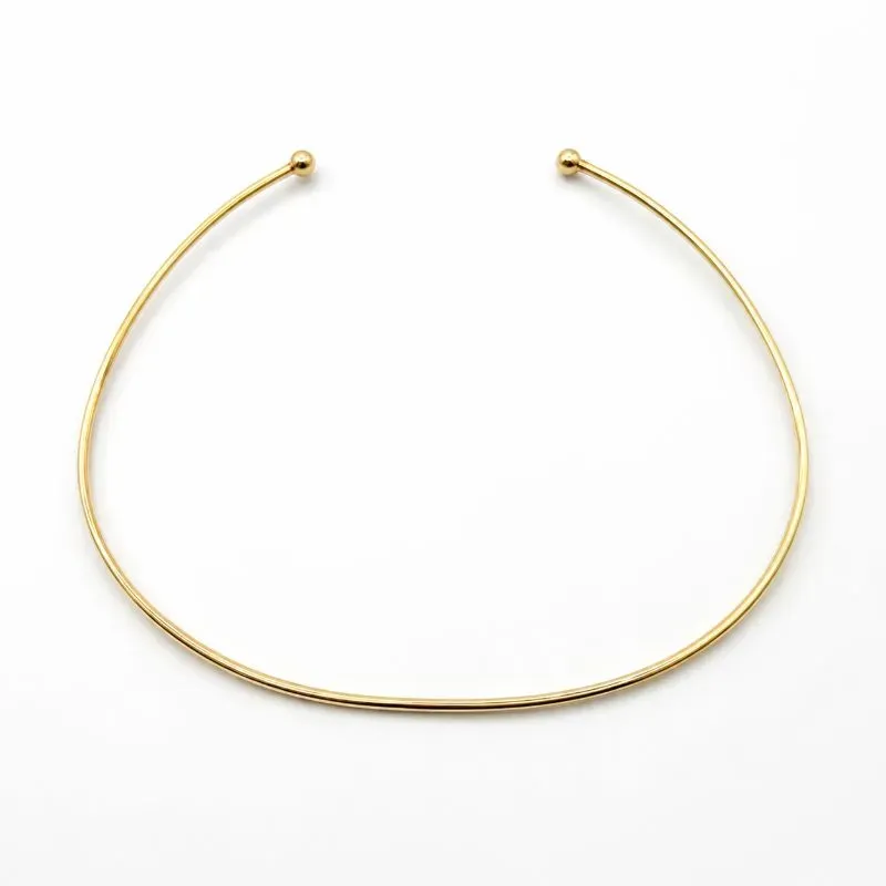 Colar Choker Aro Curvado Banhado a Ouro 18k