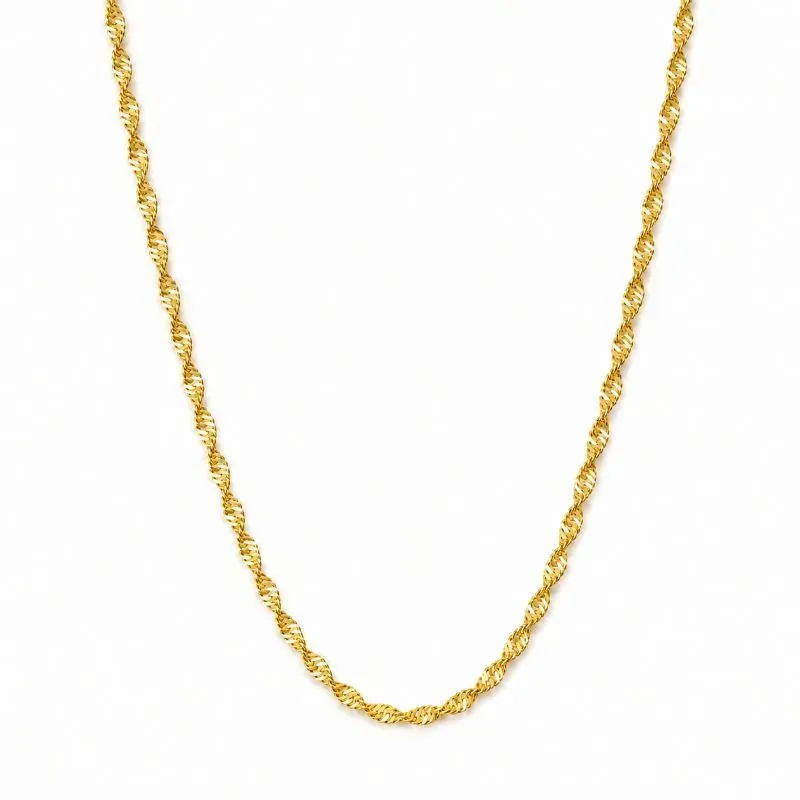 Corrente Torcida Banhada a Ouro 18k - 40 cm + 4 cm (Alongador)
