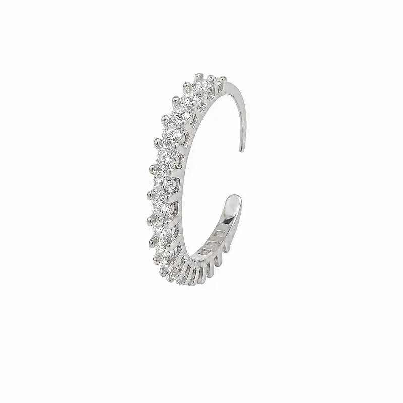 Piercing Nariz 1 Linha de Pedras Prata 925 com Zircônias
