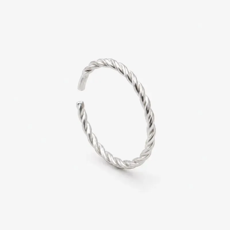 Piercing Nariz Circulo Torcido Prata 925 - 1 cm